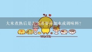 大米煮熟后是否还需要再加水或调味料